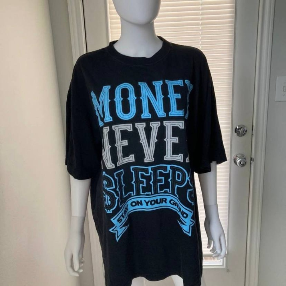 Icedout Money Never Sleeps Oversized Graphic T-Shirt Sz 3XL